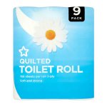 Superdrug 3 Ply Quilted Toilet Rolls x 9