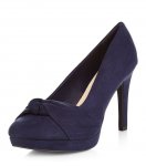Wide Fit Navy Comfort Knotted Strap Platform Heels £5 (£3.50 poss.) @ New Look