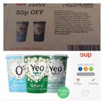 Yeo Valley Yoghurt, 500g, at Tesco, 50p after coupon and cashback. (7x claims available)