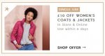 £10 off jackets & coats with Sparks - e. g. fleece jacket