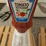 Heinz Tomato ketchup 50% less sugar and salt. 665g Now £1.00 at ASDA