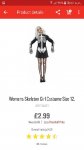 Women's Skeleton costume size 12