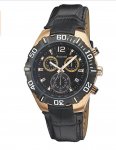 Accurist ms837b gold/black chronograph with leather strap