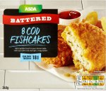 ASDA Battered Cod (45% Minced Cod) Fishcakes (8 per pack - 360g)