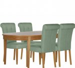 SCHREIBER CORSCOMBE TABLE & 4 OAK CHAIRS - DUCK EGG