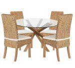 OAK & Glass Dining Table and 4 Rattan Chairs @ Argos - Plus FREE £10 Argos Voucher