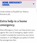 Saves £100s by checking your bank for home emergency cover - electric plus more £4.31 PM or free depending on insurance