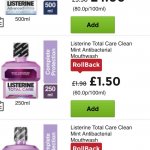 Listerine Total Care mouthwash 250ml Rollback to £1.50