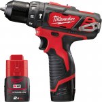 Milwaukee M12 BPD-202C with 2xLi-ion batteries, charge and case