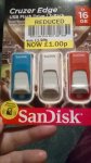3 pack 16GB Cruzer Edge USB Flash Drive