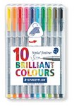 Staedtler 334 Triplus Fineliner Superfine Point Pens, 0.3 mm - Assorted Colours, Pack of 10