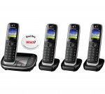 Panasonic KX-TGJ324EB Quad Handset Cordless Home Phone with Nuisance Call Blocker and LCD Colour Display (Black)