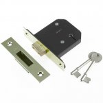 Yale 5 Lever Deadlock - Brass and Chrome 2.5