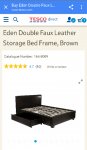 Double faux leather storage bed @ Tesco Direct delivered Saver