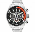 Citizen Men's Eco Drive Orange and Black Chronograph Watch With Code [Jewel10] 5 Year Guarantee *Cheapest