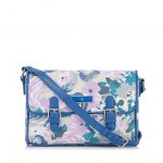 The Collection Blue printed canvas satchel