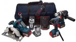 Bosch BAG+ 18 V Professional Heavy Duty 5 piece Kit (includes 3 x 4.0 Ah Lithium Ion CoolPack Batteries)