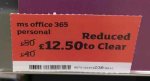 Office 365 Personal in-store at Sainsbury's. On shelf at Scanned