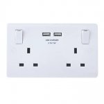 LAP 13A SP 2-GANG SWITCHED SOCKET & USB CHARGER PORT WHITE £7.99 or x2