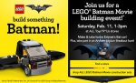Free Lego Batman Emmet's Bat-Car model @ Toys R Us (February 11th, 11-1pm)