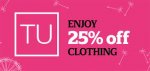 Sainsburys 25% off TU clothing starts Feb 14th