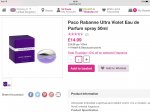 Paco Rabanne Ultra Violet 50ml women's £14.99 beauty card holders