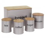 ColourMatch 5 Piece Wooden Lid Storage Set (Silver)
