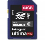 INTEGRAL UltimaPro Class 10, upto 80MB/s SDXC Memory Card, 64GB £13.99 Reserve & Collect Or Free Delivery @ Currys