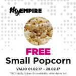  Free Small Popcorn @ Empire Cinemas