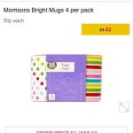 Morrisons 4 pack Mugs