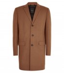 New Look Men's Wool Overcoat in Camel