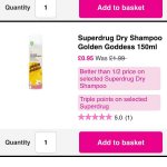 Superdrug Dry Shampoo with triple points