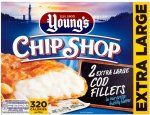 Youngs Chip Shop 2 Extra Large Cod (54%) Fillets (320g)