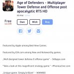 For iPads Age of Defenders - Currently free Normally £2.98