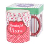 Wonderful mum" mug in a gift box with code