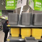 Washing-Up Bowls @ Asda Bournemouth yellow sticker stacks of them