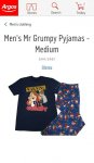 Men's/Dad's Mr Grumpy Pyjamas - s/m/l
