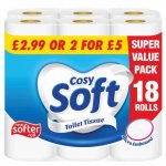 Cosy Soft Toilet Roll x 18 £2.99 @ Poundstretcher or x2 16.6p/13.9p a roll