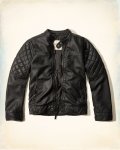 Hollister Faux Leather Quilted Moto Jacket + del
