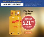 Flogas Butane gas 13kg cylinder inc delivery and no deposit