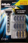 Gillette Mach 3 Razor and 12 blades