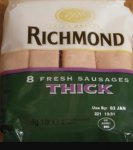 Richmond 8 thick sausages