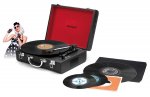 For The Record - Intempo Retro Portable Bluetooth Compatible Turntable Record Player. Play 33, 45 and 78 RPM. Built in Rechargeable Battery. (Black) or (Red) - Were &pound;79.99