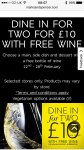 Marks & Spencer Dine in for 2 with wine