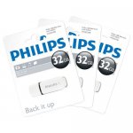 3 x 32GB USB 2.0 Flash Drives (96GB) - Philips Snow Series