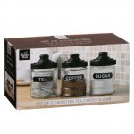 Tea, Coffee and Sugar Glass Storage Jars Set
