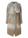 Womens Grey Striped waterfall coat- Grey