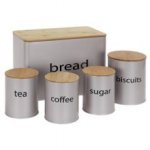 ColourMatch 5 Piece Wooden Lid Storage Set – White – Silver £6.99