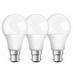 OSRAM Classic Bulb Shape Frosted A/LED Lamp with Bayonet Base, Warm White, B22d, 9.50 W, 220 - 240 V, 2700 k, Pack of 3 [Energy Class A+] at Amazon &pound;6.39 (Prime or add &pound;3.99)