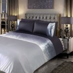 Ombre Crushed Velvet Double Duvet Set